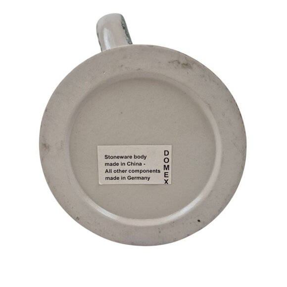 Domex Beer Stein Pewter Flip Lid Stoneware Body Eagles Gold Trim Vintage - Picture 7 of 7